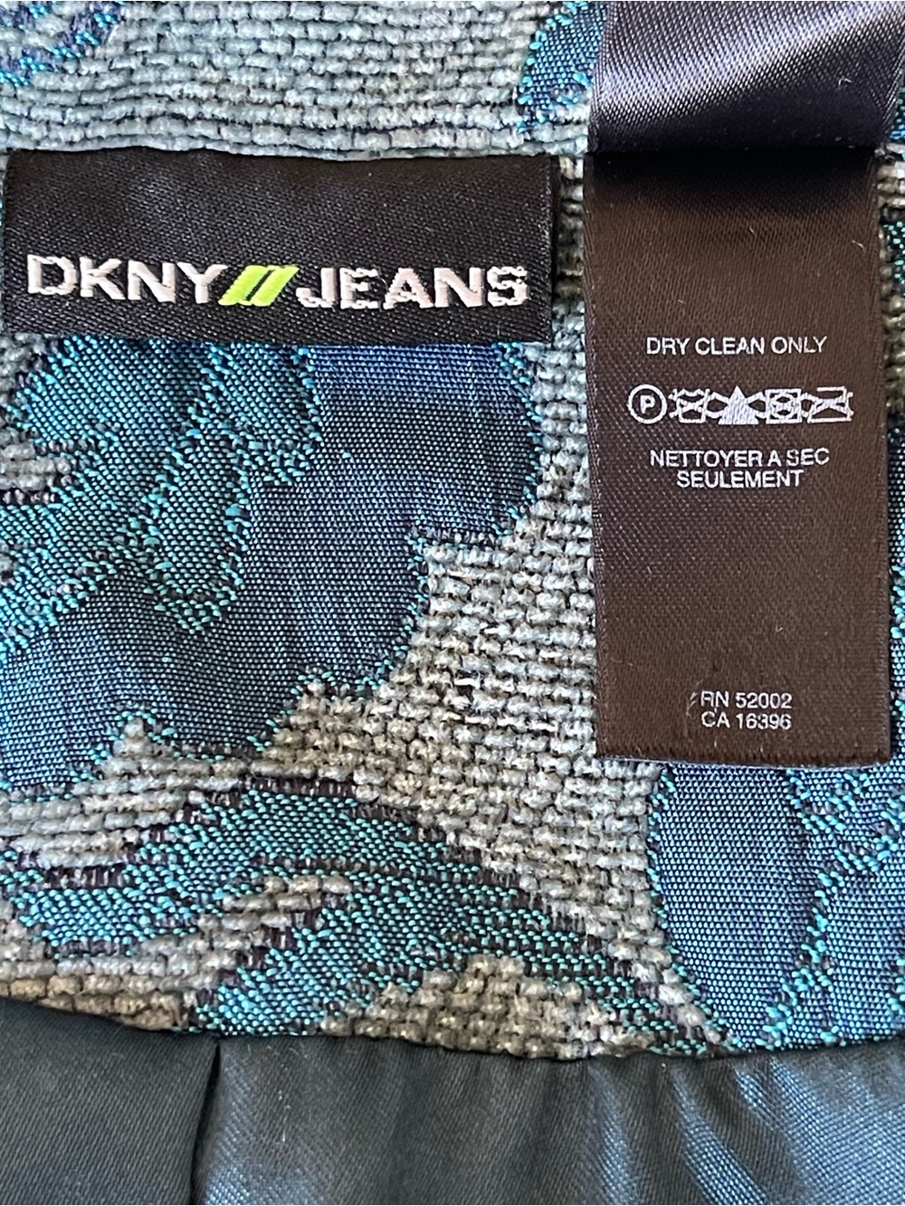 DKNY Jeans Turquoise Paisley Print Tapestry Coat - Picture 11 of 12